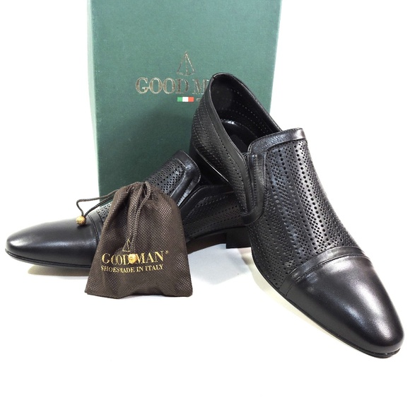 GOODMAN ?? MEN\'S BLACK SOFT LEATHER COMFORT SUMMER LOAFERS main image 7